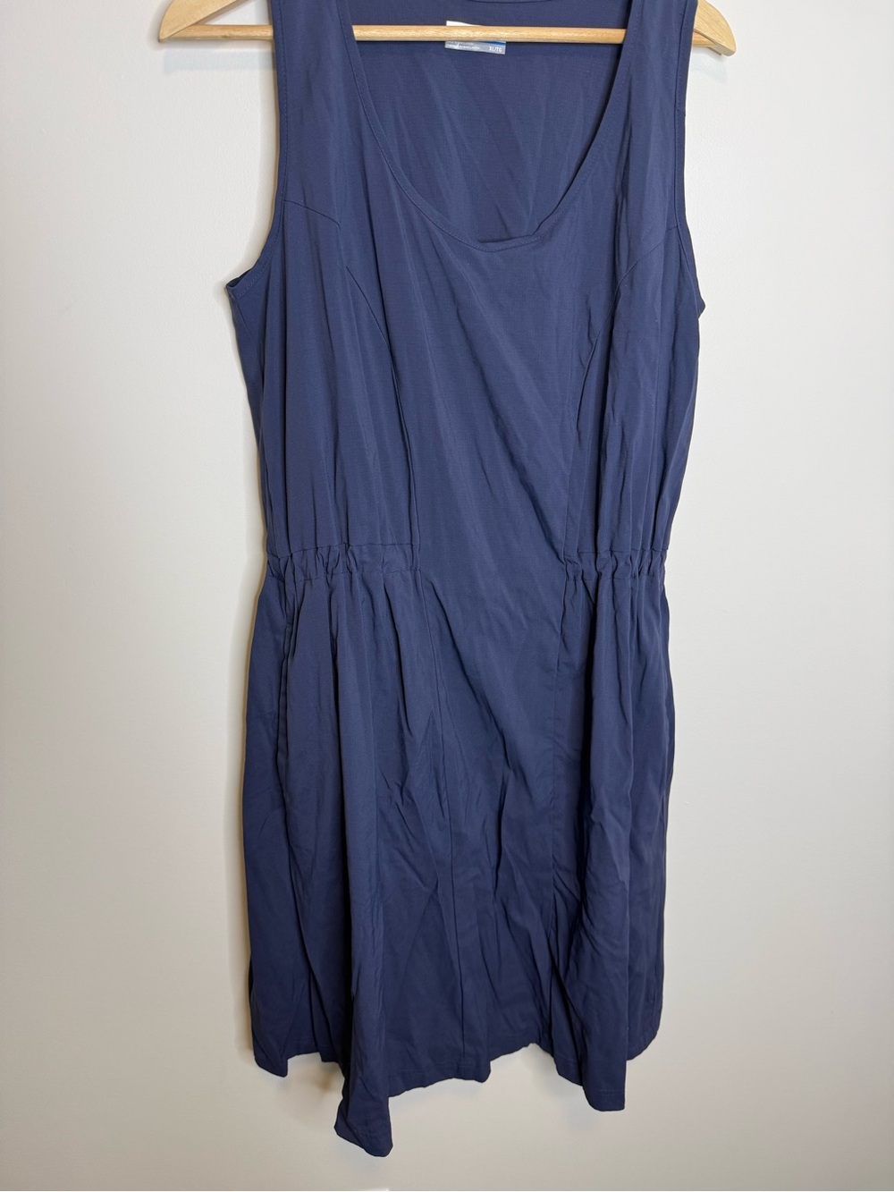 Columbia Navy Blue Sleeveless Midi Dress size XL drawstring - Picture 2 of 8